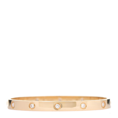 Cartier 18K Yellow Gold 10 Diamond LOVE Bracelet 19 1 of 6