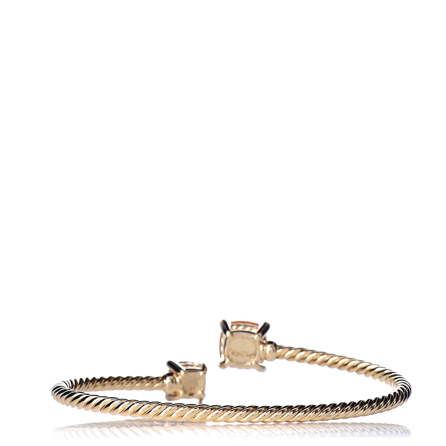 David Yurman 18K Yellow Gold Diamond Citrine Chatelaine Bypass Bracelet 3 of 5