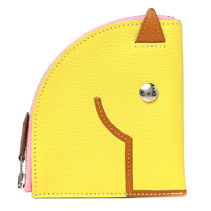 Hermes Chevre Mysore Paddock Change Purse Lime Caramel 1 of 9