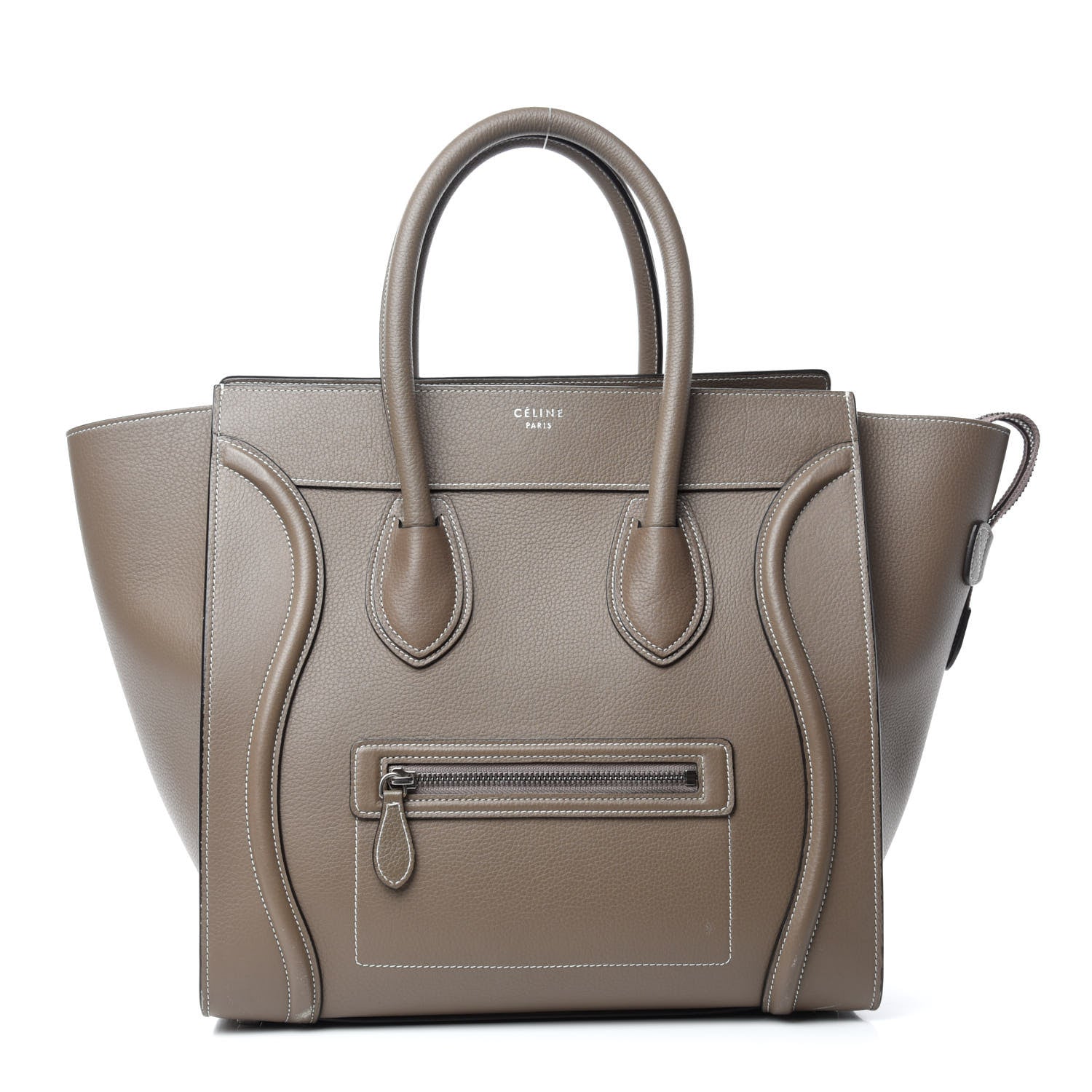 Celine Drummed Calfskin Mini Luggage Souris 1 of 13