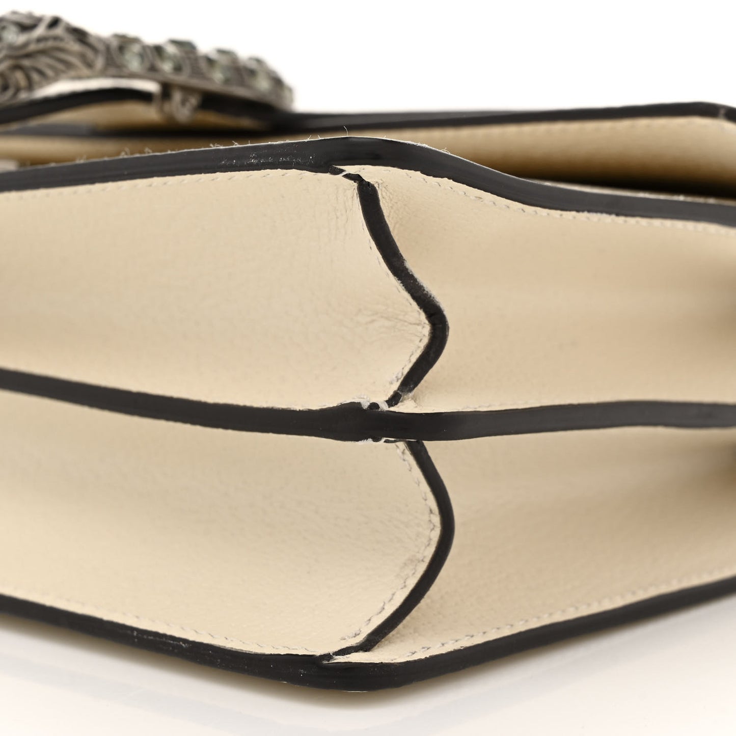 Textured Calfskin Crystal Small Dionysus Shoulder Bag Mystic White