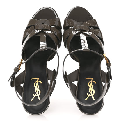 Saint Laurent Patent Tribute 75 Platform Sandals 39 Fog 2 of 8