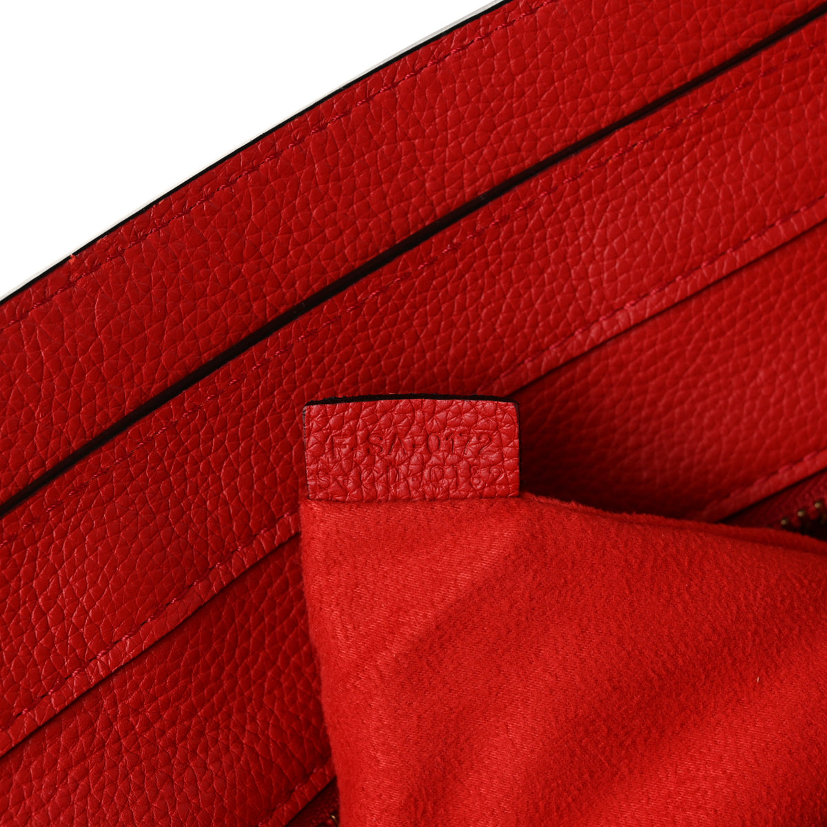 Drummed Calfskin Mini Luggage Coquelicot