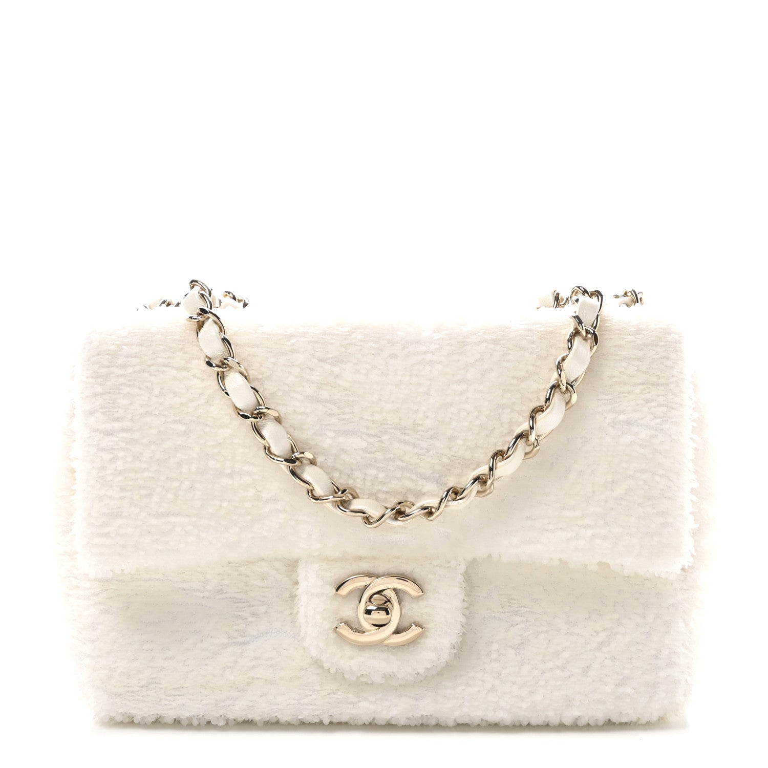 Chanel Sequin Mini Rectangular Flap White 1 of 12