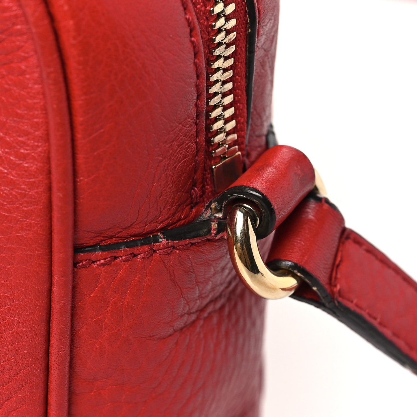 Pebbled Calfskin Small Soho Disco Bag Tabasco Red