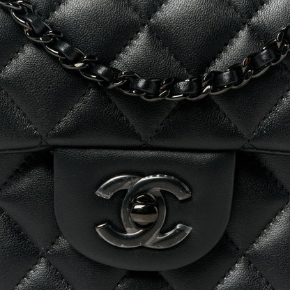 Chanel Lambskin Quilted Mini Top Handle Rectangular Flap So Black 9 of 11