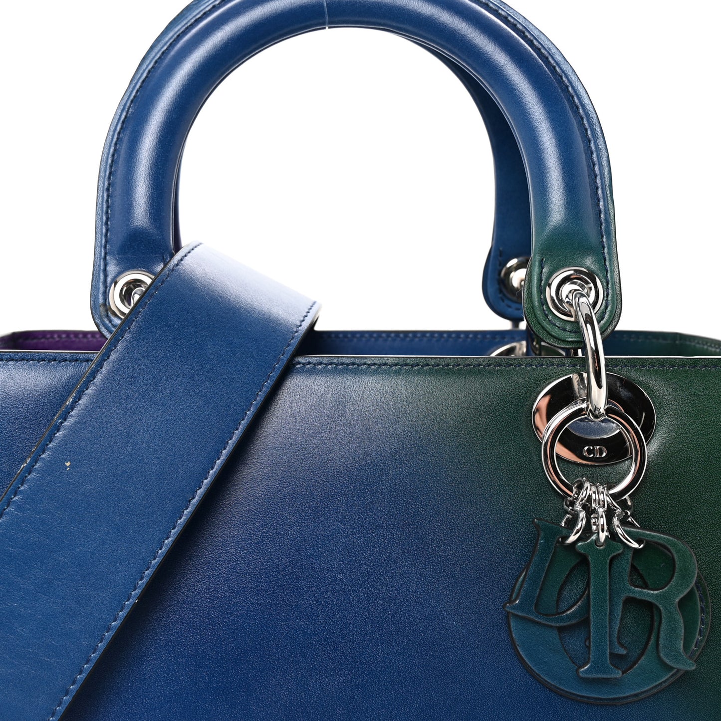 Box Calfskin Gradient Medium Lady Dior Purple Blue Green
