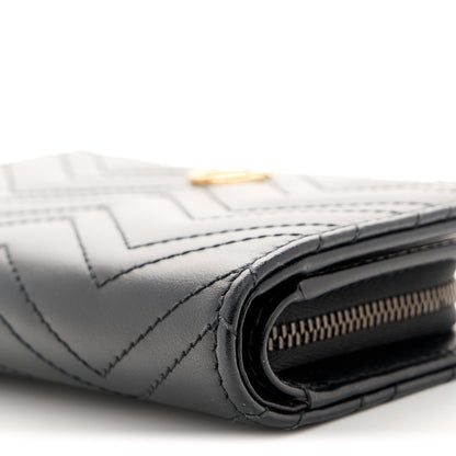Gucci Calfskin Matelasse GG Marmont Wallet Black 9 of 10