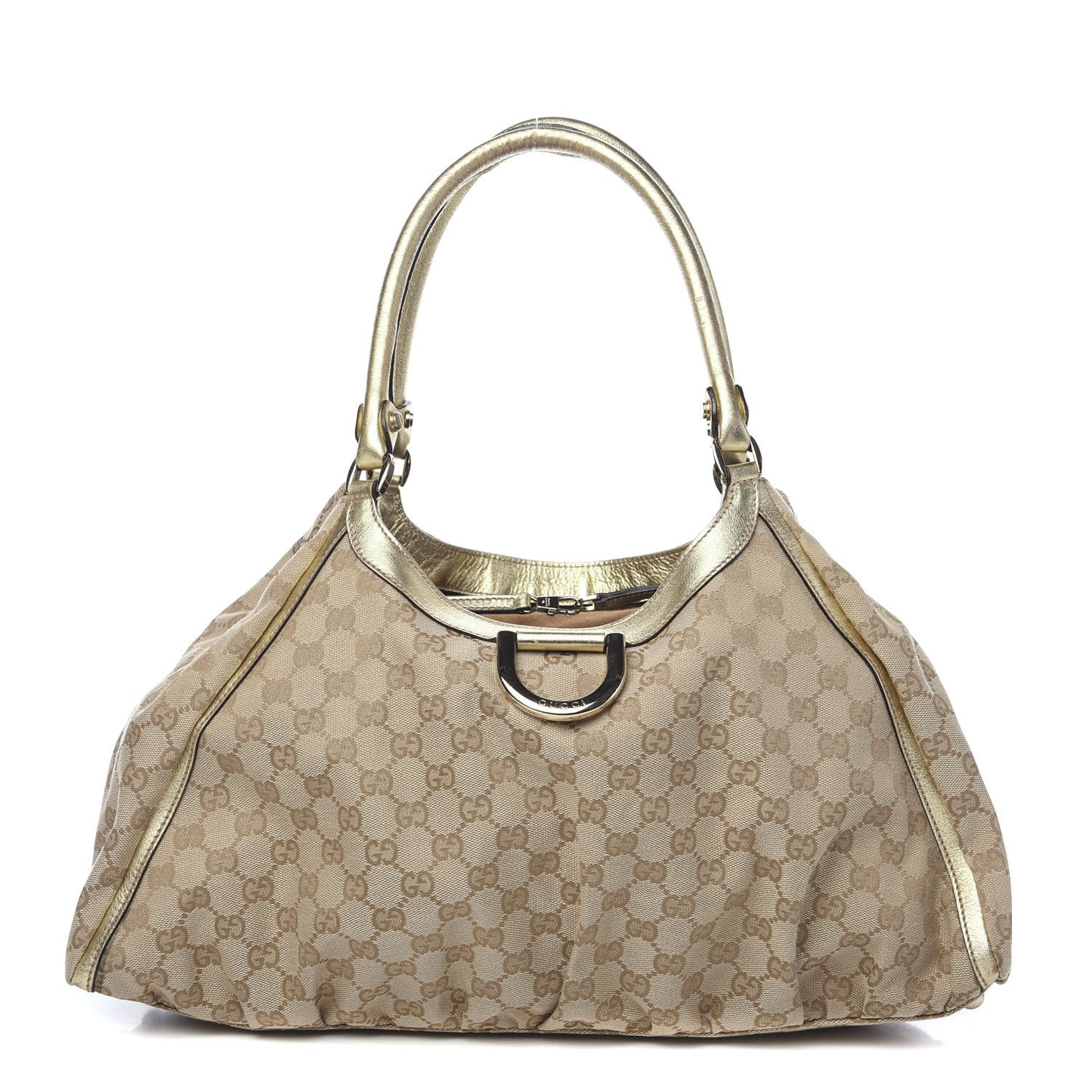 Monogram Large D Gold Hobo Metallic Gold