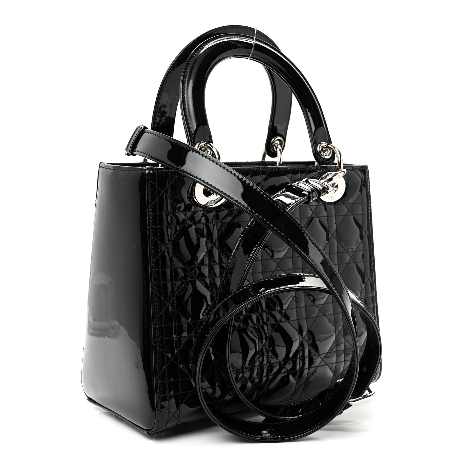 Christian Dior Patent Cannage Medium Lady Dior Black 3 of 10