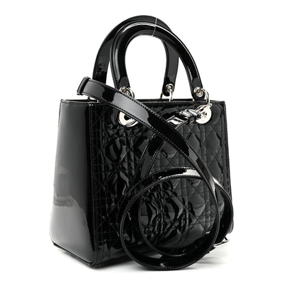Christian Dior Patent Cannage Medium Lady Dior Black 3 of 10