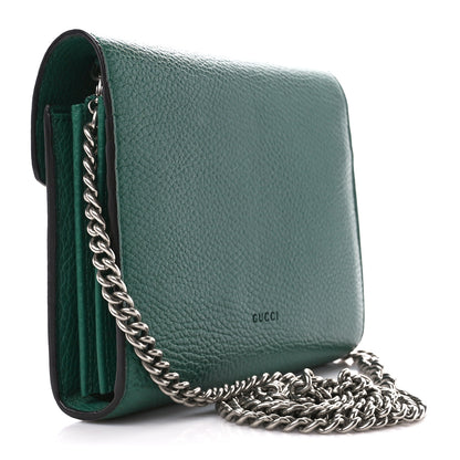Gucci Calfskin Mini Dionysus Chain Wallet Emerald 3 of 11