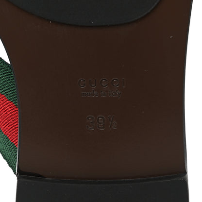 Gucci Nylon Calfskin Web GG Monogram Womens Thong Sandals 39.5 Green Red Cocoa 6 of 8