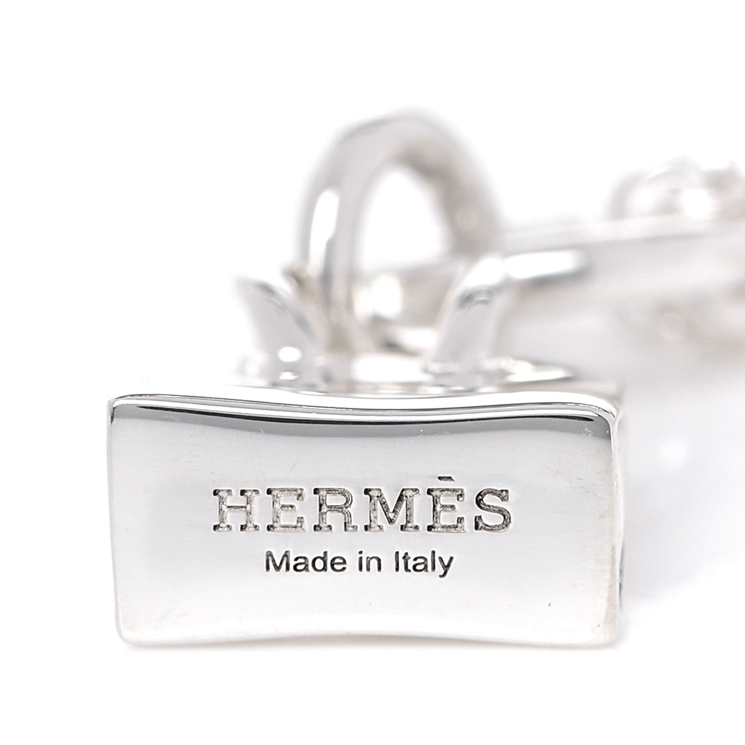 Hermes Sterling Silver Birkin Amulette Pendant Necklace 4 of 5