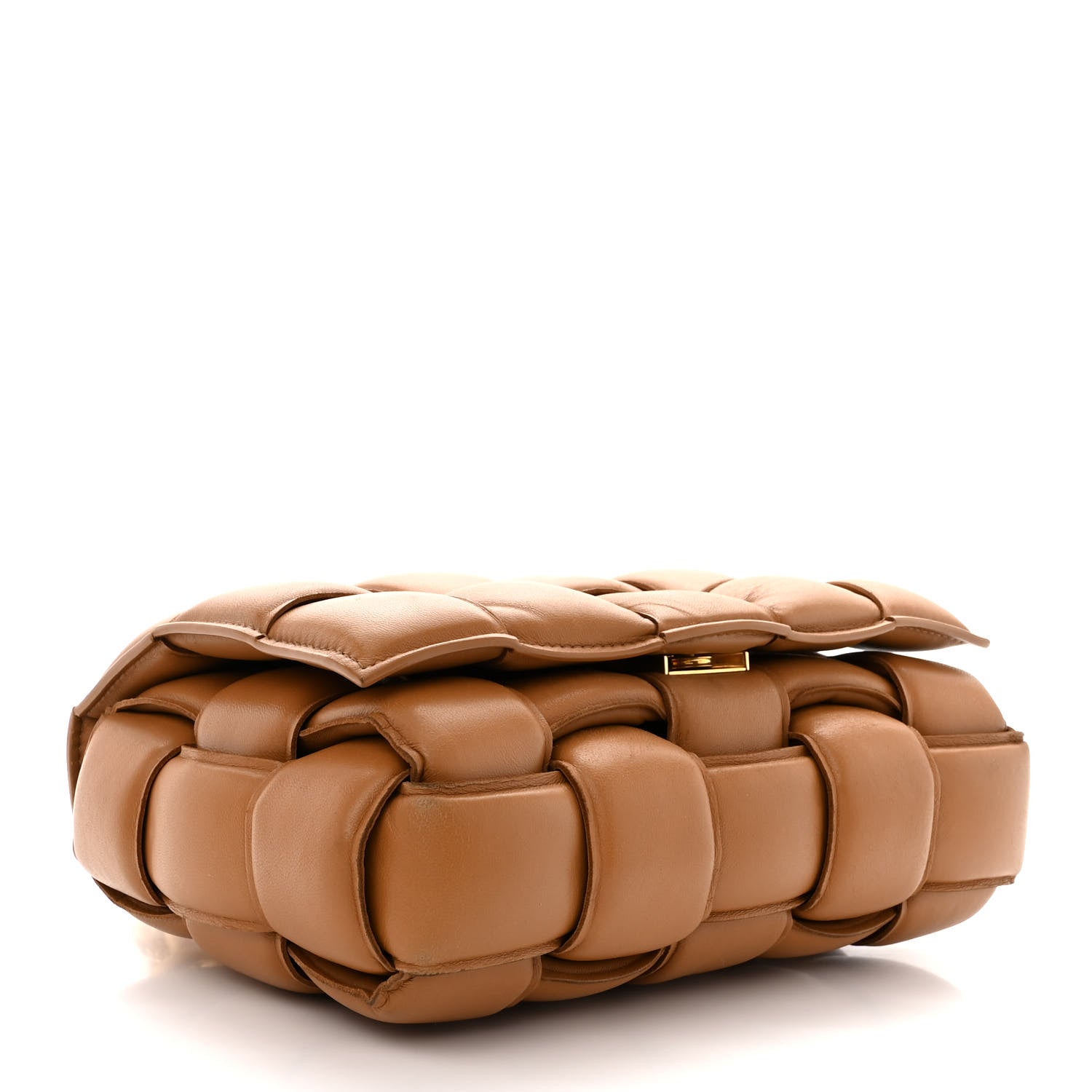 Bottega Veneta Lambskin Maxi Intreccio Padded Chain Cassette Crossbody Bag Caramel 4 of 14