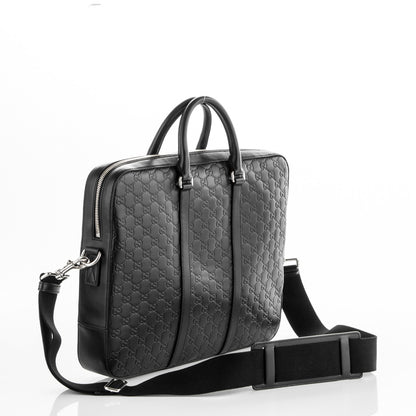 Gucci Guccissima Signature Briefcase Black 3 of 7