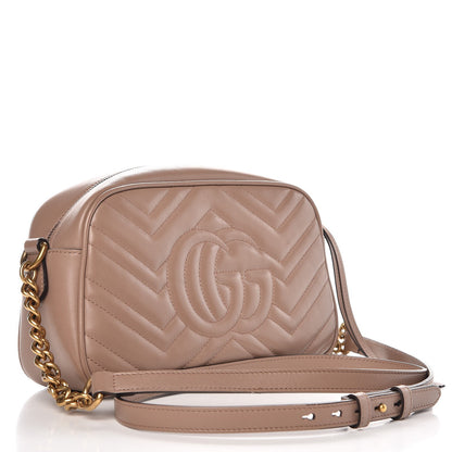 Gucci Calfskin Matelasse Small GG Marmont Chain Shoulder Bag Porcelain Rose 3 of 9