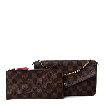 Louis Vuitton Damier Ebene Pochette Felicie Chain Wallet 3 of 6