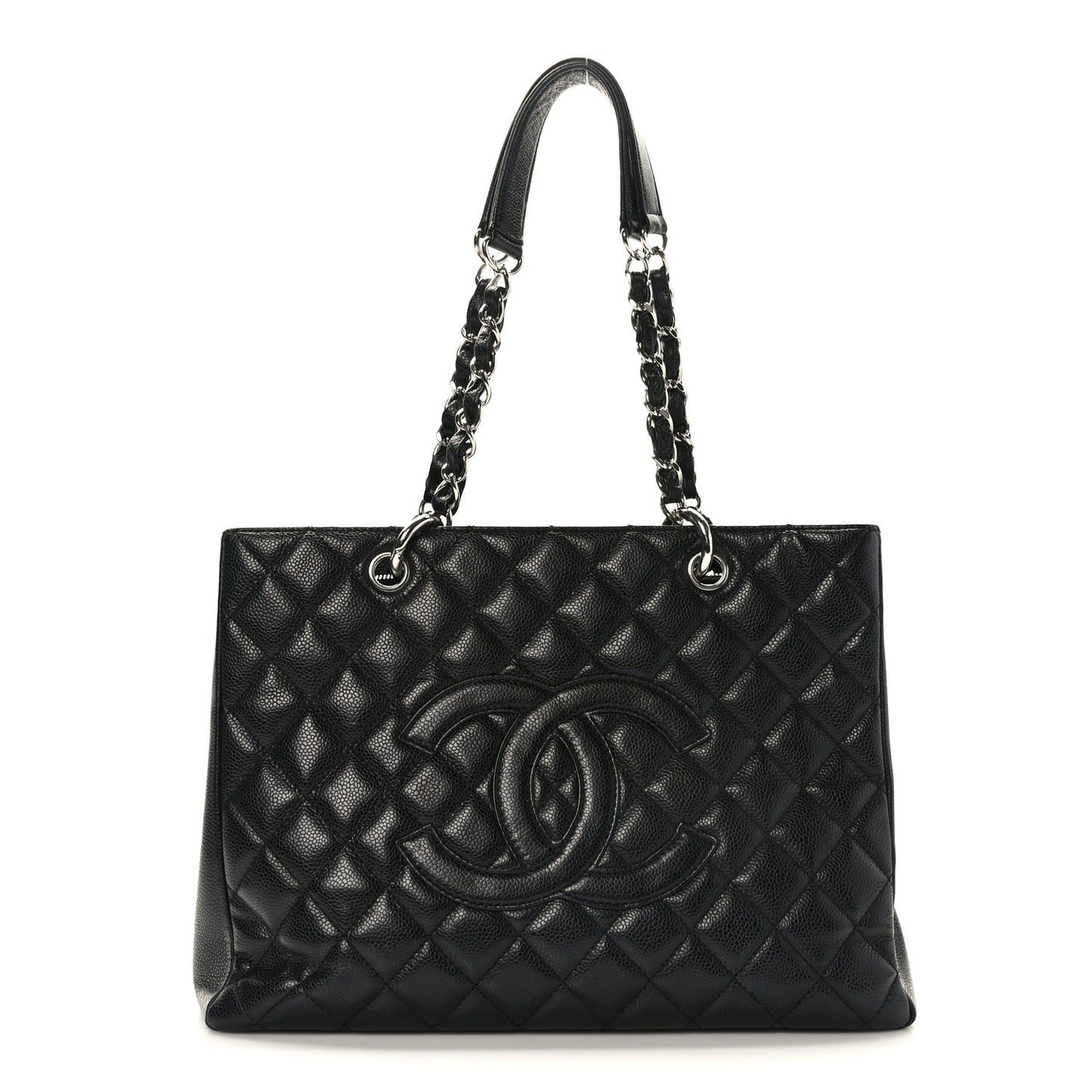 Caviar Quilted Grand Shopping Tote GST Black