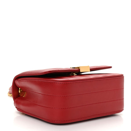 Saint Laurent Lambskin Matelasse Monogram Small Vicky Chain Bag Red 4 of 9