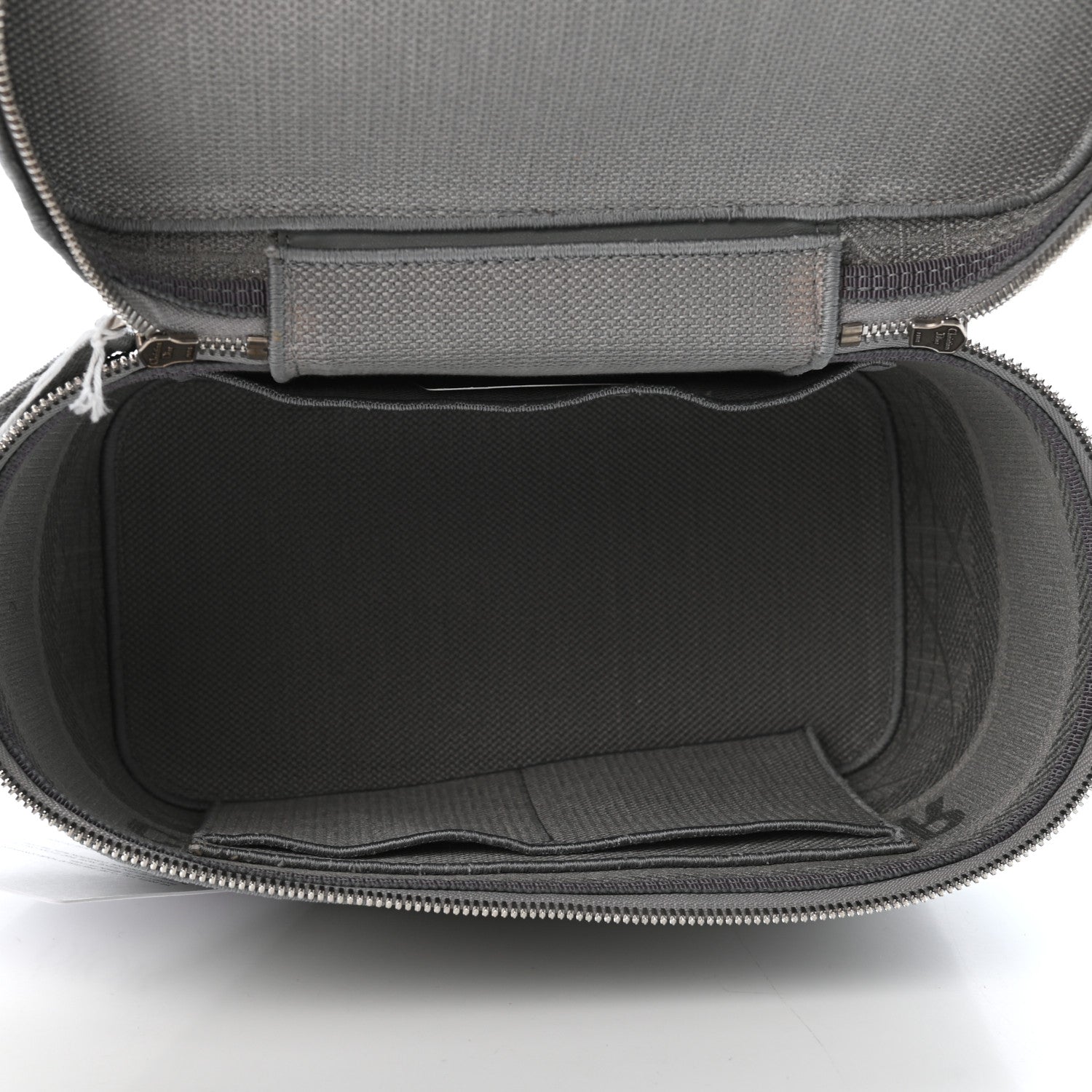 Christian Dior Canvas Embroidered Cannage Diortravel Vanity Case Grey 4 of 4