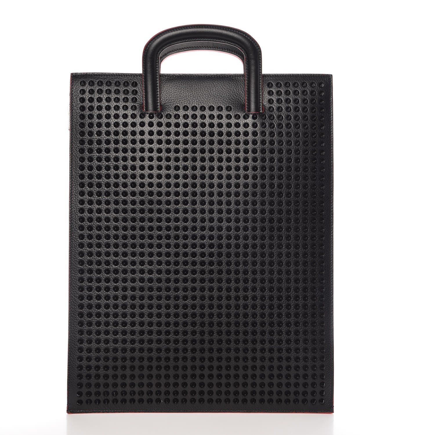 Christian Louboutin Calfskin Spiked Large Trictrac Portfolio Bag Black 1 of 12