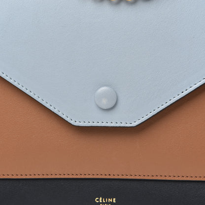 Celine Smooth Calfskin Tri-Color Pocket Chain Flap Tan 7 of 10