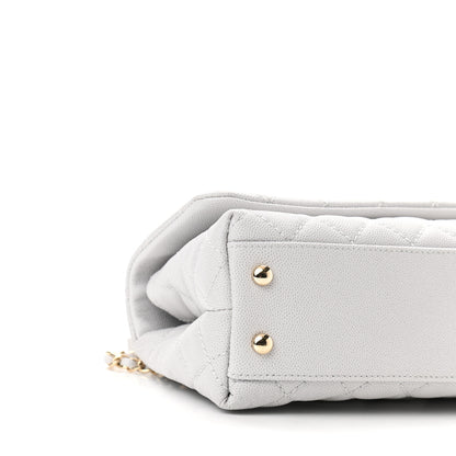 Chanel Caviar Quilted Mini Coco Handle Flap Light Grey 5 of 10
