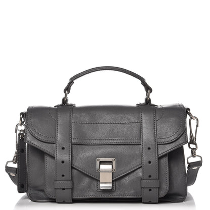 Proenza Schouler Lambskin Tiny PS1 Satchel Heather Grey 1 of 8