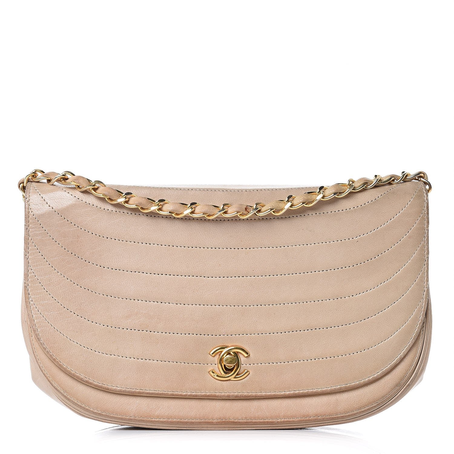 Chanel Lambskin Quilted Small Single Flap Beige 1 of 17