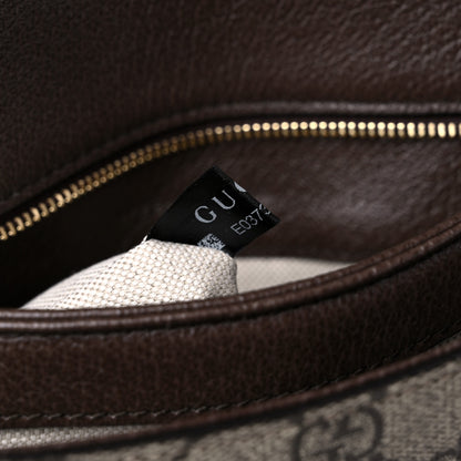 Gucci GG Supreme Monogram Textured Dollar Calfskin Web Medium Blondie Shoulder Flap Bag Beige Ebony New Acero 8 of 11