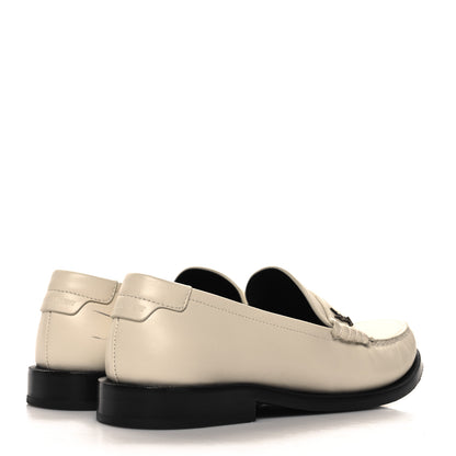 Saint Laurent Calfskin Penny Loafers 38.5 Pearl 5 of 11