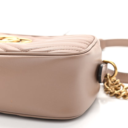 Gucci Calfskin Matelasse Small GG Marmont Chain Shoulder Bag Porcelain Rose 10 of 11