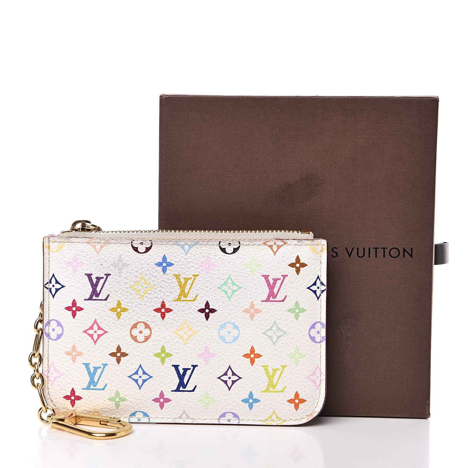 Louis Vuitton Monogram Multicolor Key Pouch White Litchi 9 of 9