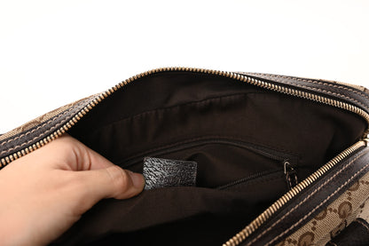 Gucci Monogram Small Princy Satchel Dark Brown 12 of 17