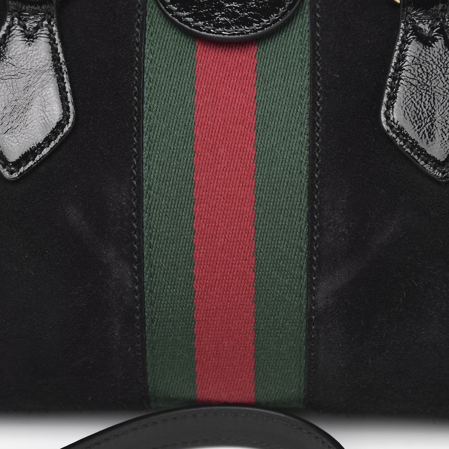 Suede Patent GG Web Medium Ophidia Boston Black