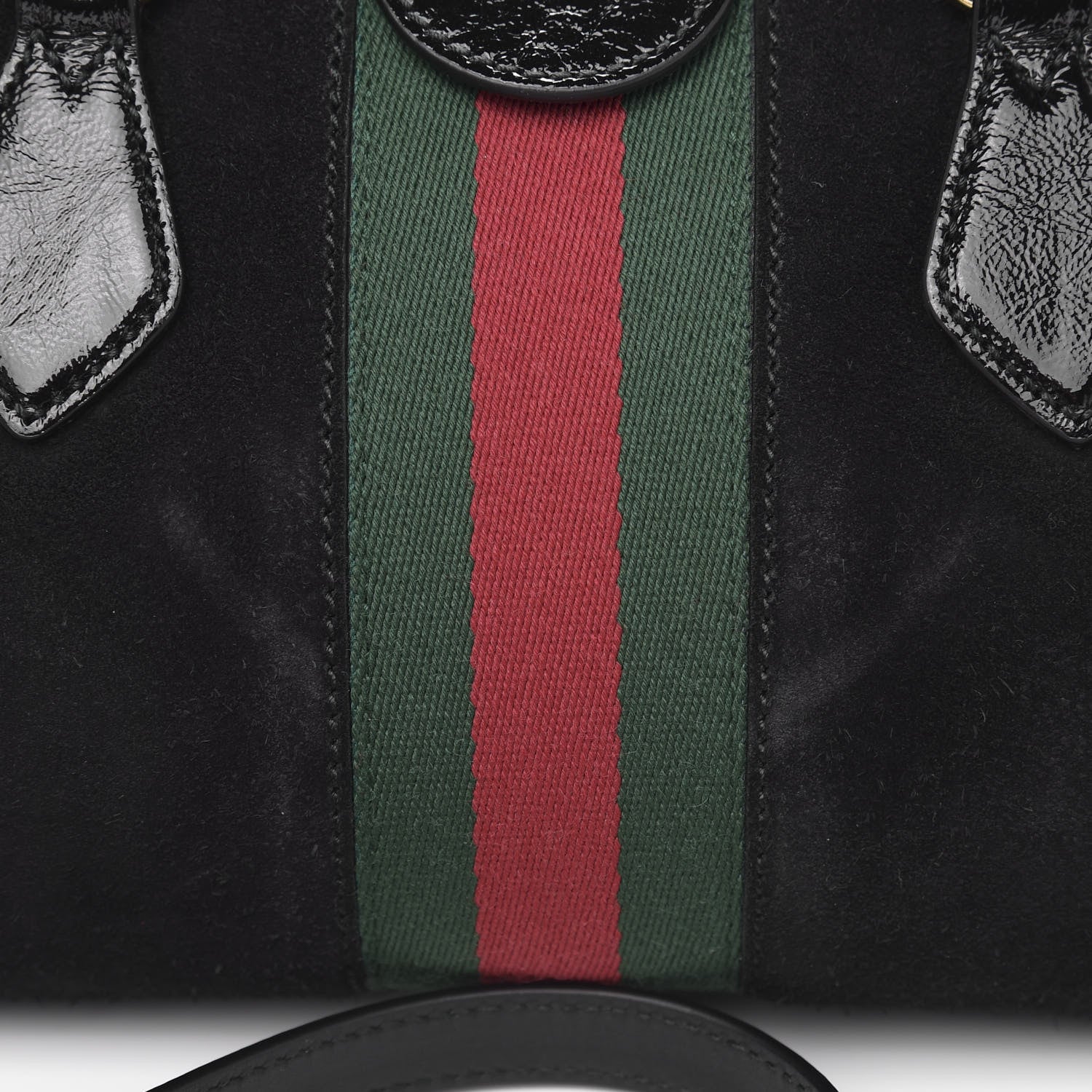 Gucci Suede Patent GG Web Medium Ophidia Boston Black 10 of 11