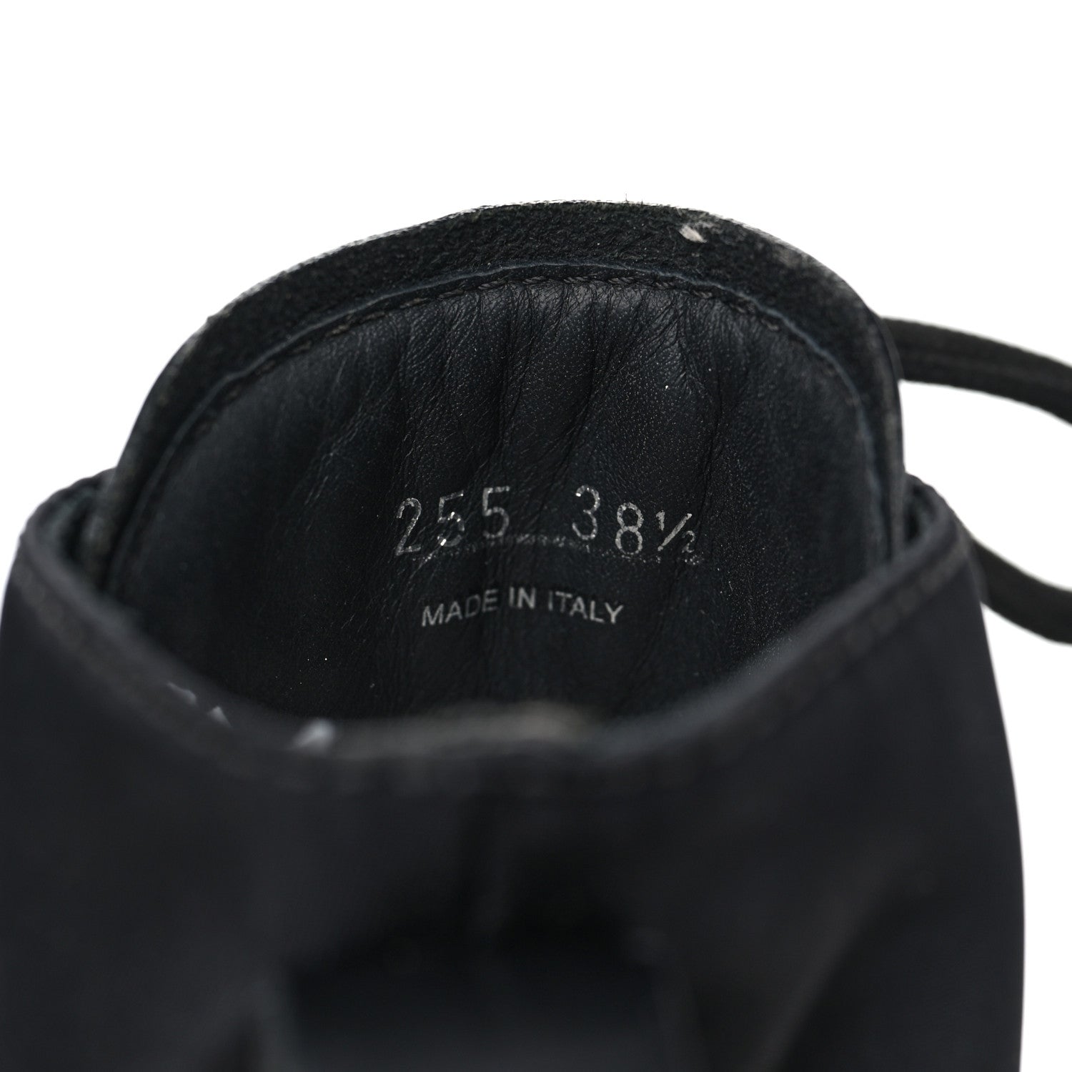Prada Spazzolato Rois Nylon Metal Triangle Logo Monolith Pouch Pocket 55mm Boots 38.5 Black 10 of 16