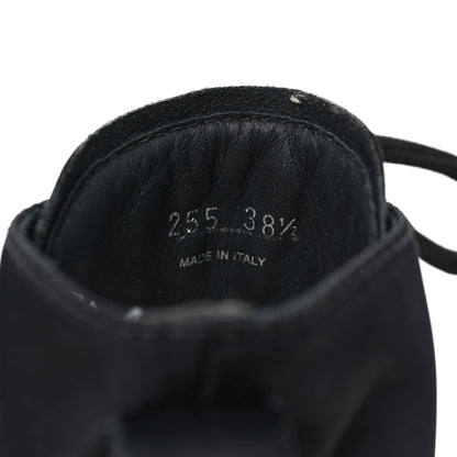 Prada Spazzolato Rois Nylon Metal Triangle Logo Monolith Pouch Pocket 55mm Boots 38.5 Black 10 of 16