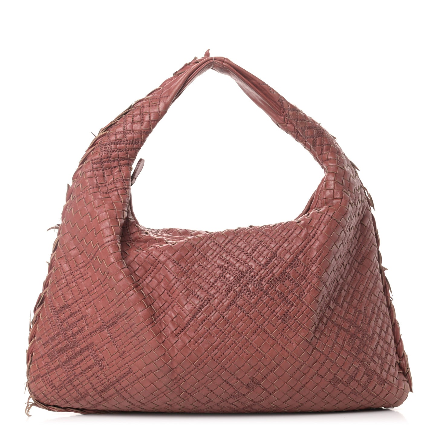 Nappa Intrecciato Fuzzy Maxi Veneta Hobo Dusty Rose