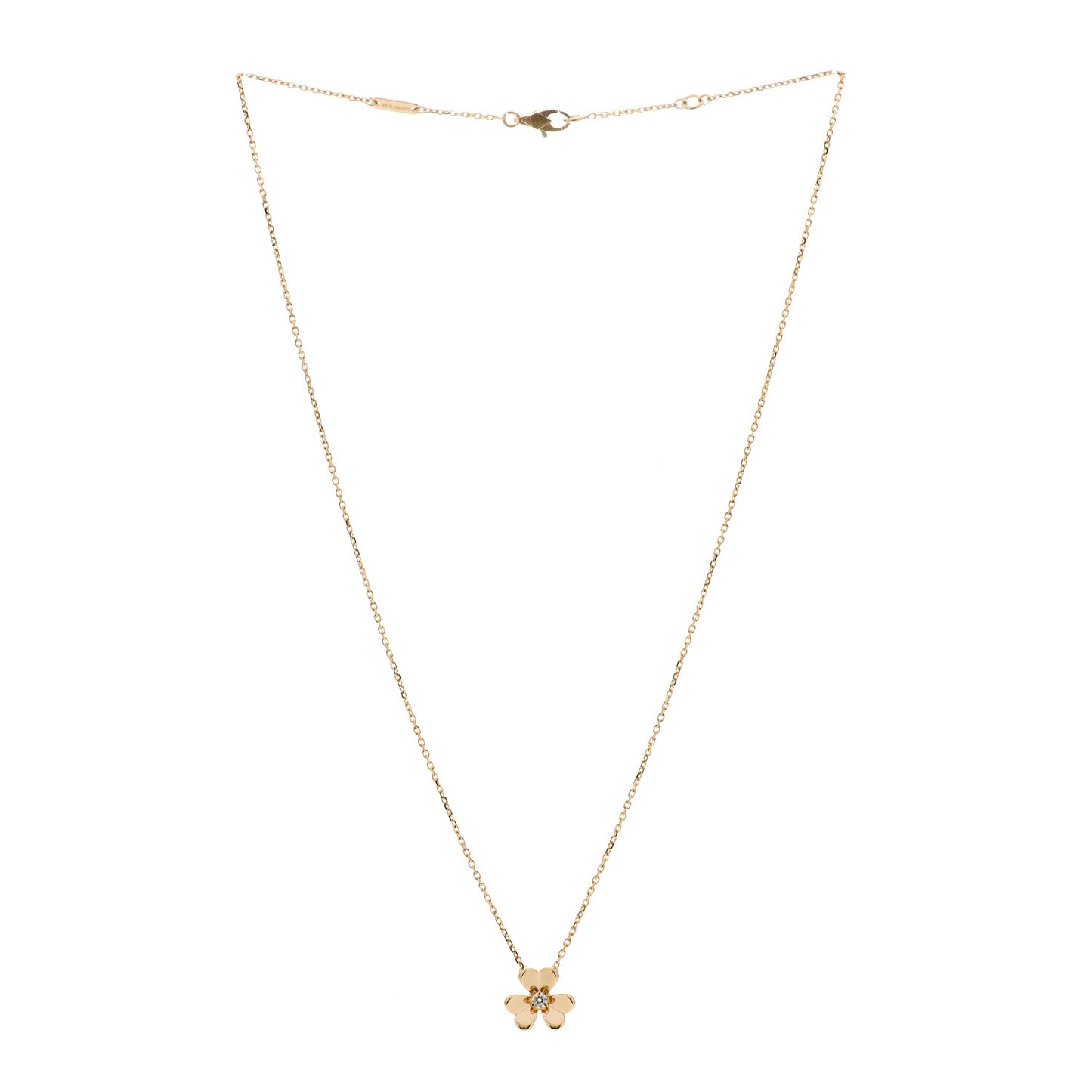 18K Yellow Gold Diamond Mini Frivole Pendant Necklace