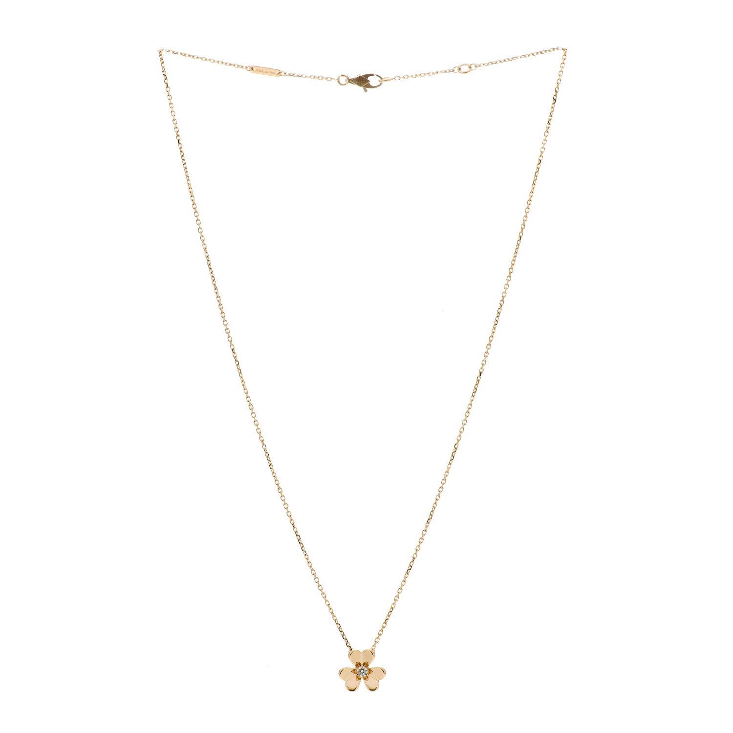 Van Cleef & Arpels 18K Yellow Gold Diamond Mini Frivole Pendant Necklace 3 of 6