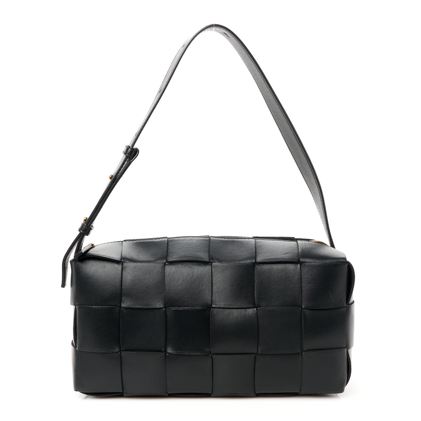 Lambskin Maxi Intrecciato Brick Cassette Bag Black