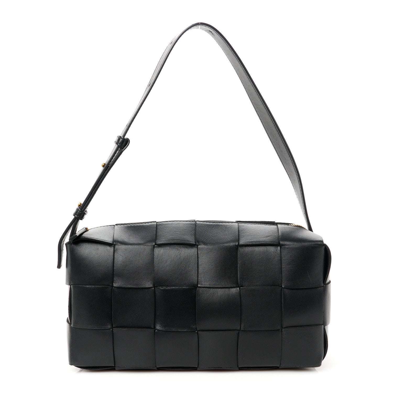 Bottega Veneta Lambskin Maxi Intrecciato Brick Cassette Bag Black 1 of 12