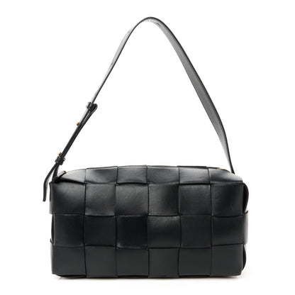 Bottega Veneta Lambskin Maxi Intrecciato Brick Cassette Bag Black 1 of 12