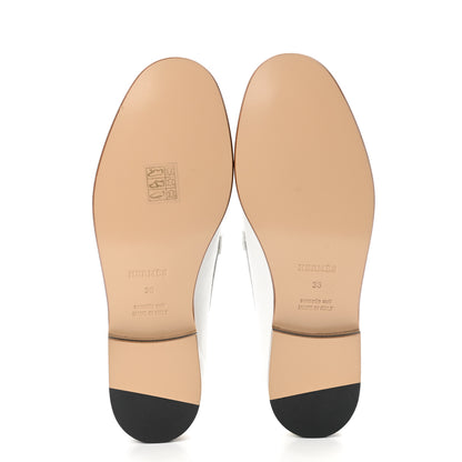 Hermes Calfskin Womens Destin Loafer 36 White 5 of 8