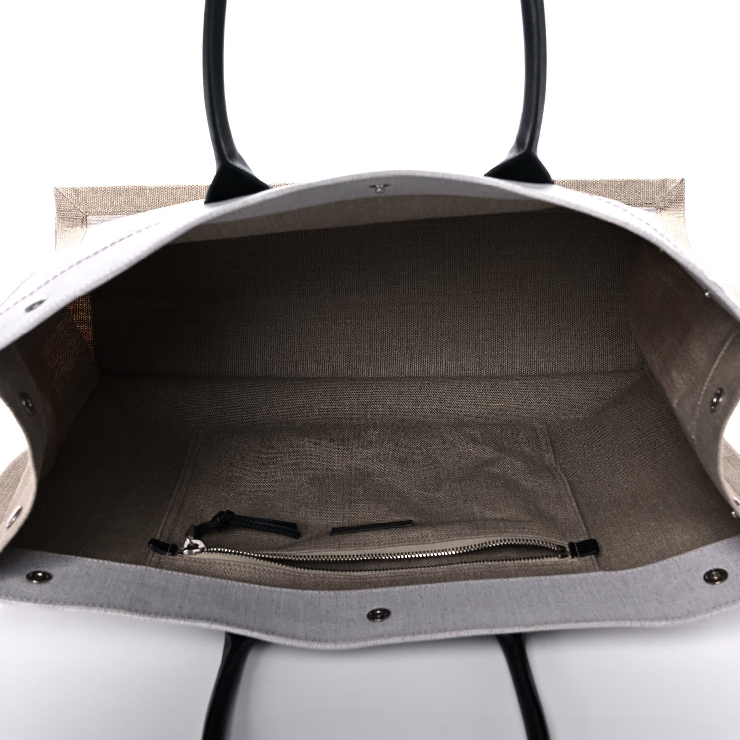Saint Laurent Linen Calfskin Rive Gauche Tote Optic White 5 of 17