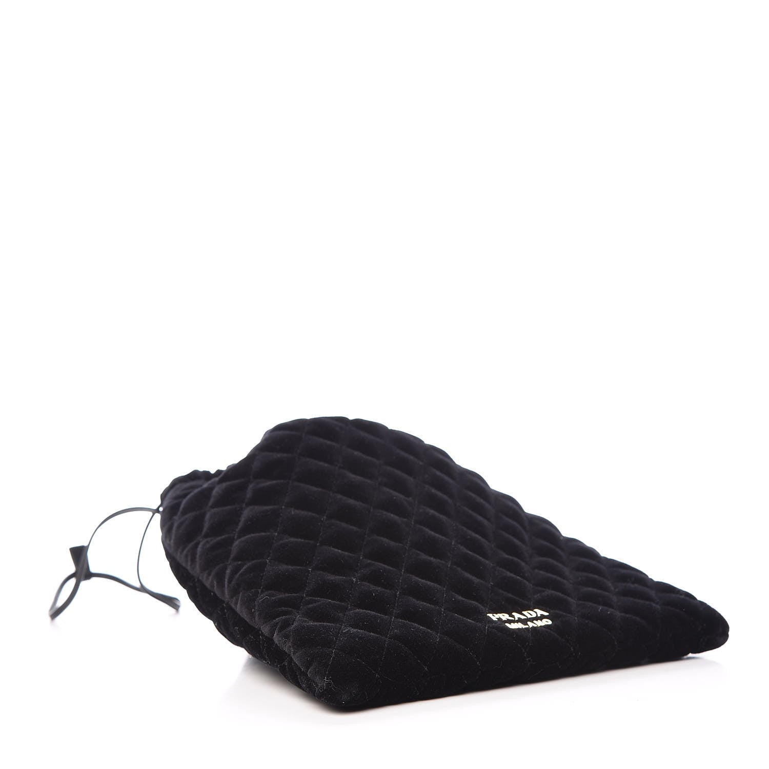 Prada Velluto Impuntu Draw String Pouch Black 4 of 10