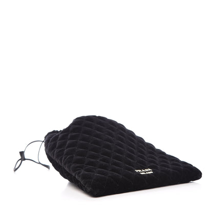 Prada Velluto Impuntu Draw String Pouch Black 4 of 10