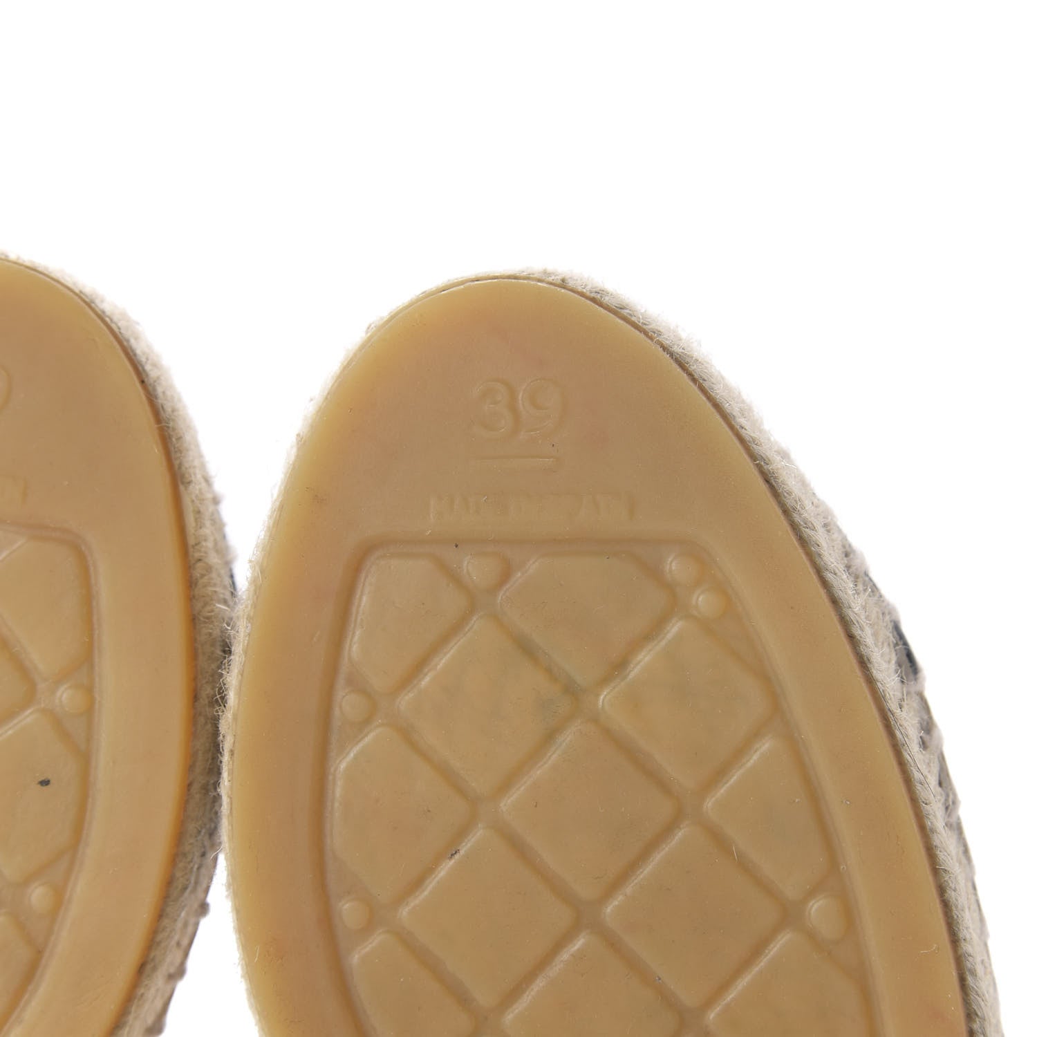 Chanel Lambskin CC Espadrilles 39 Beige Black 6 of 9